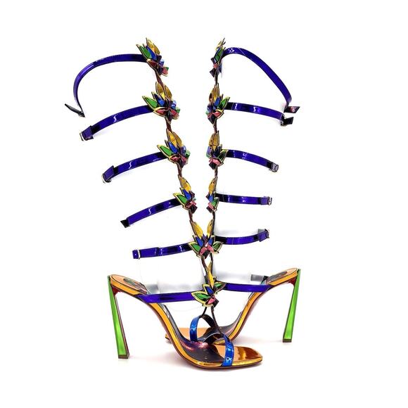 NEW Christian Louboutin Marvel Sea Warrior 100 Gladiator Knee High Sandals 39 - Picture 5 of 10